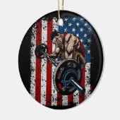 Weightlifter Preacher Curl Gym Keramisch Ornament (Links)