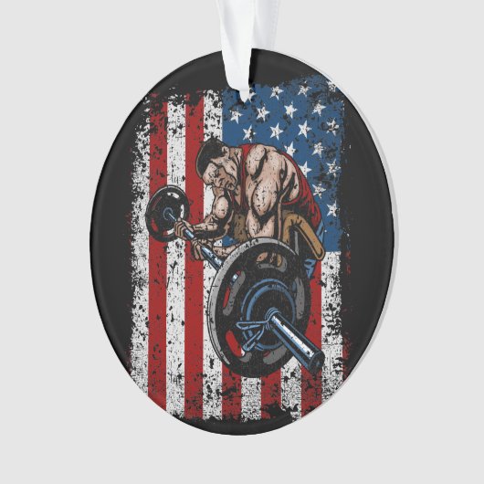 Weightlifter Preacher Curl Gym Ornament (voorkant)