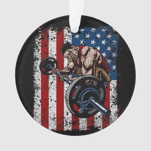 Weightlifter Preacher Curl Gym Ornament (voorkant)