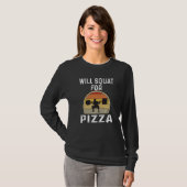 Weightlifting Body Builder Pizza Athlete Retro T-shirt (Voorkant volledig)