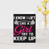 Weightlifting Lift Like A Girl Design Funny Wer Li Kaart (Gele Bloem)
