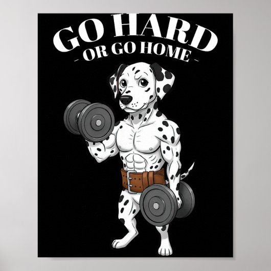 Weightlifting Quotes, Go Hard, Train Hard Bodybuil Poster (Voorkant)