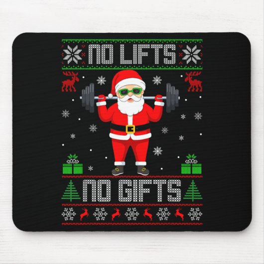 Weightlifting Workout Gym Santa Christmas Ugly Swe Muismat (Voorkant)