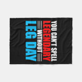 Weightlifting You Can't Spell Legendary Without Le Fleece Deken (Voorkant (Horizontaal))