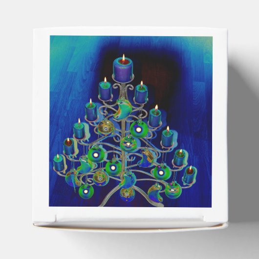 Weihnacht,Advent, brennende Kerzen festlich, Bedankdoosjes (Bovenkant)