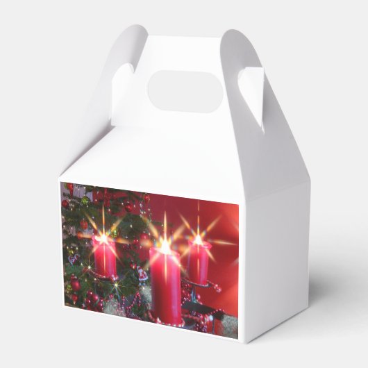 Weihnacht,Advent, brennende rosa Kerzen festlich, Bedankdoosjes (Achterkant)