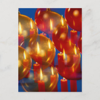 Weihnacht, Advent, brennende rote Kerzen, festlich Briefkaart