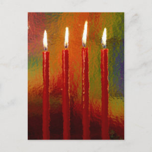 Weihnacht, Advent, brennende rote Kerzen, festlich Briefkaart