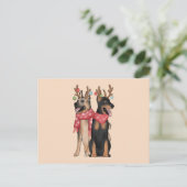 Weihnacht Hunde christmas Doberham German Shepherd Briefkaart (Staand voorkant)