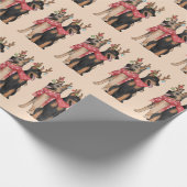 Weihnacht Hunde christmas Doberham German Shepherd Cadeaupapier (Hoek)