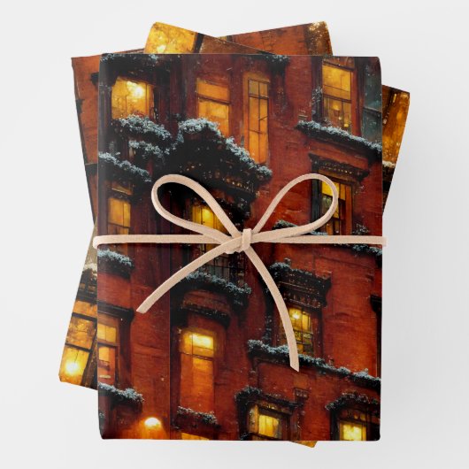 Weihnacht in New York Geschenkpapier Set Inpakpapier Vel (In situ)