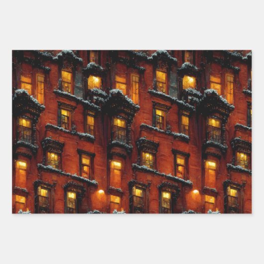 Weihnacht in New York Geschenkpapier Set Inpakpapier Vel (Voorkant)