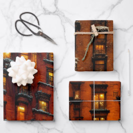 Weihnacht in New York Geschenkpapier Set Inpakpapier Vel