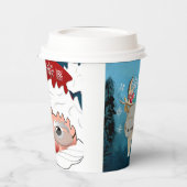 Weihnacht Papp Design Papieren Bekers (Links)