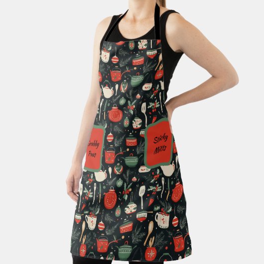 Weihnachten, bunt, topf, Mistel, Kochen, Küche Schort (Insitu)