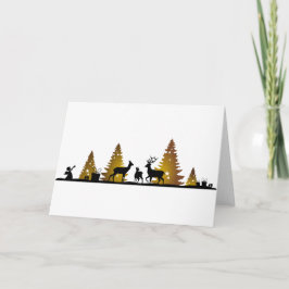 Weihnachten Hirsche Feestdagen Kaart