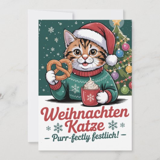 Weihnachten Katze - Christmas Cat Feestdagenkaart (Voorkant)