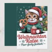 Weihnachten Katze - Christmas Cat Feestdagenkaart (Voorkant / Achterkant)