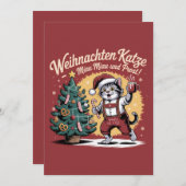 Weihnachten Katze - Christmas Cat Feestdagenkaart (Voorkant / Achterkant)