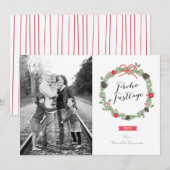Weihnachten Kranz Foto-Karte Feestdagenkaart (Voorkant / Achterkant)