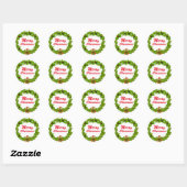 Weihnachten, Merry Christmas wreath Ronde Sticker (Vel)