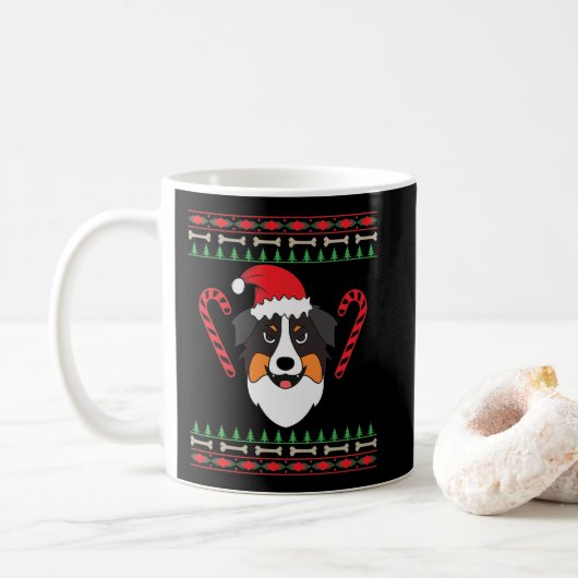 Weihnachten mit Australian Shepherd Hund Koffiemok (Met donut)