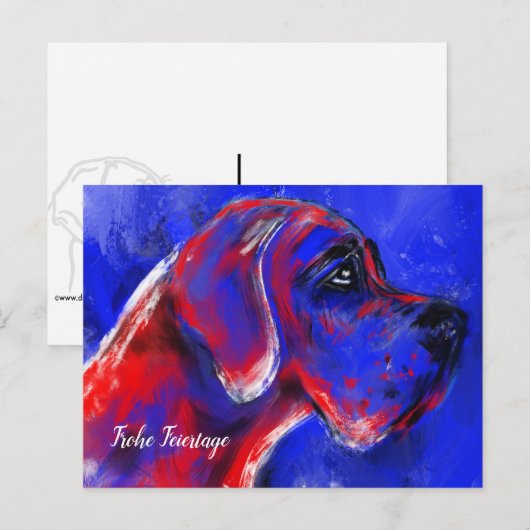 Weihnachten mit Doggen Portrait Briefkaart (Voorkant / Achterkant)