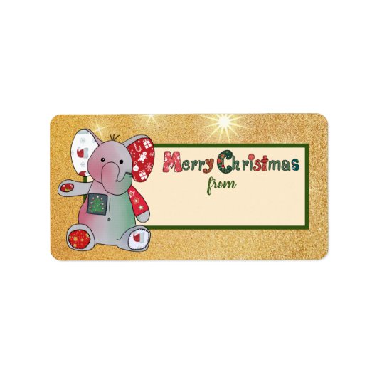 Weihnachten mit Elefant Etiket (Voorkant)