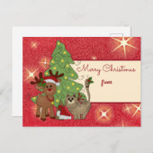 Weihnachten mit Katze Postkarte Briefkaart (Voorkant / Achterkant)