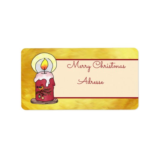 Weihnachten mit Kerze Postkarte Etiket (Voorkant)