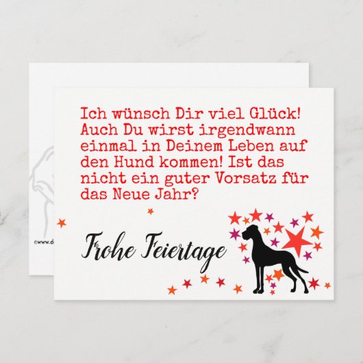 Weihnachten mit Neujahrsvorsatz Briefkaart (Voorkant / Achterkant)