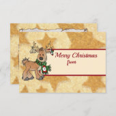 Weihnachten mit Ren RSVP Kaartje (Voorkant / Achterkant)
