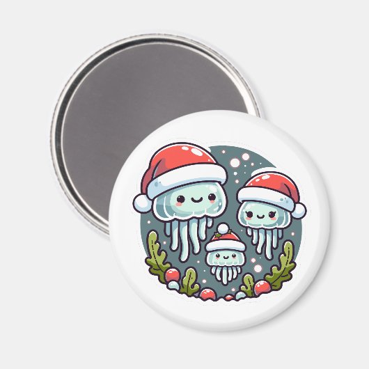 Weihnachten Quallen Familie Magneet (Voorkant / Achterkant)