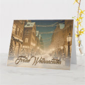 Weihnachtlich verschneite Straßen einer Innenstadt Kaart (Gele Bloem)