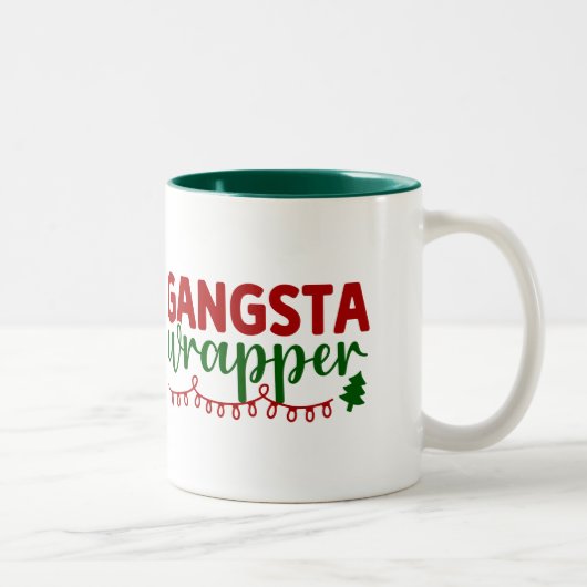 Weihnachtliche Gangsta Wrapper Tasse Tweekleurige Koffiemok (Rechts)