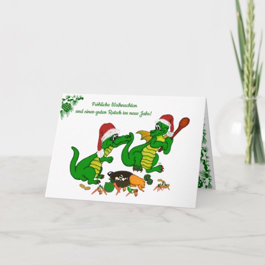 Weihnachts Drachen , auf Deutsch Feestdagen Kaart (Voorkant)