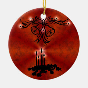 Weihnachts Ornamente mit Sterne auf blau Keramisch Ornament