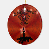 Weihnachts Ornamente mit Sterne auf blau Keramisch Ornament (Links)
