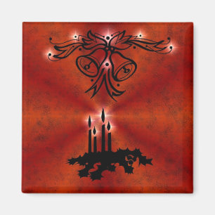 Weihnachts Ornamente mit Sterne auf rot Magneet