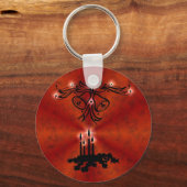 Weihnachts Ornamente mit Sterne auf rot Sleutelhanger (Voorkant)