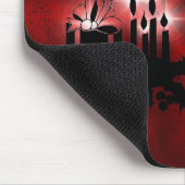 Weihnachts Ornamente mit Sterne und Katze auf rot Muismat (Hoek)