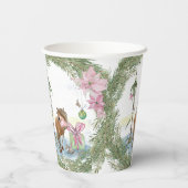 Weihnachts Pappbecher mit Pony, Tischgeschirr Papieren Bekers (Achterkant)