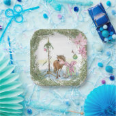 Weihnachts-Pappteller mit süssem Ponybild Papieren Bordje (Feest)