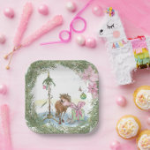 Weihnachts-Pappteller mit süssem Ponybild Papieren Bordje (Feest)