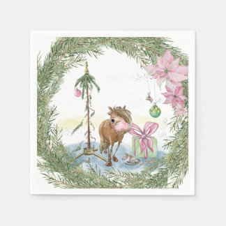 Weihnachts Servietten mit Pony Bild Servet