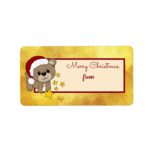 Weihnachtsbär Adressaufkleber Etiket