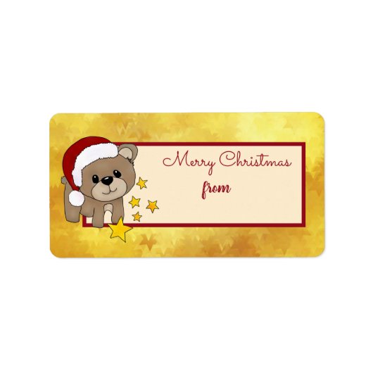 Weihnachtsbär Adressaufkleber Etiket (Voorkant)