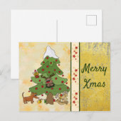 Weihnachtsbaum mit Hund Briefkaart (Voorkant / Achterkant)