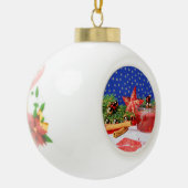Weihnachtsbaumkugel mit Bild und Glockenmotiv Keramische Bal Ornament (Links)