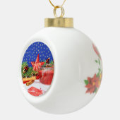 Weihnachtsbaumkugel mit Bild und Glockenmotiv Keramische Bal Ornament (Rechts)